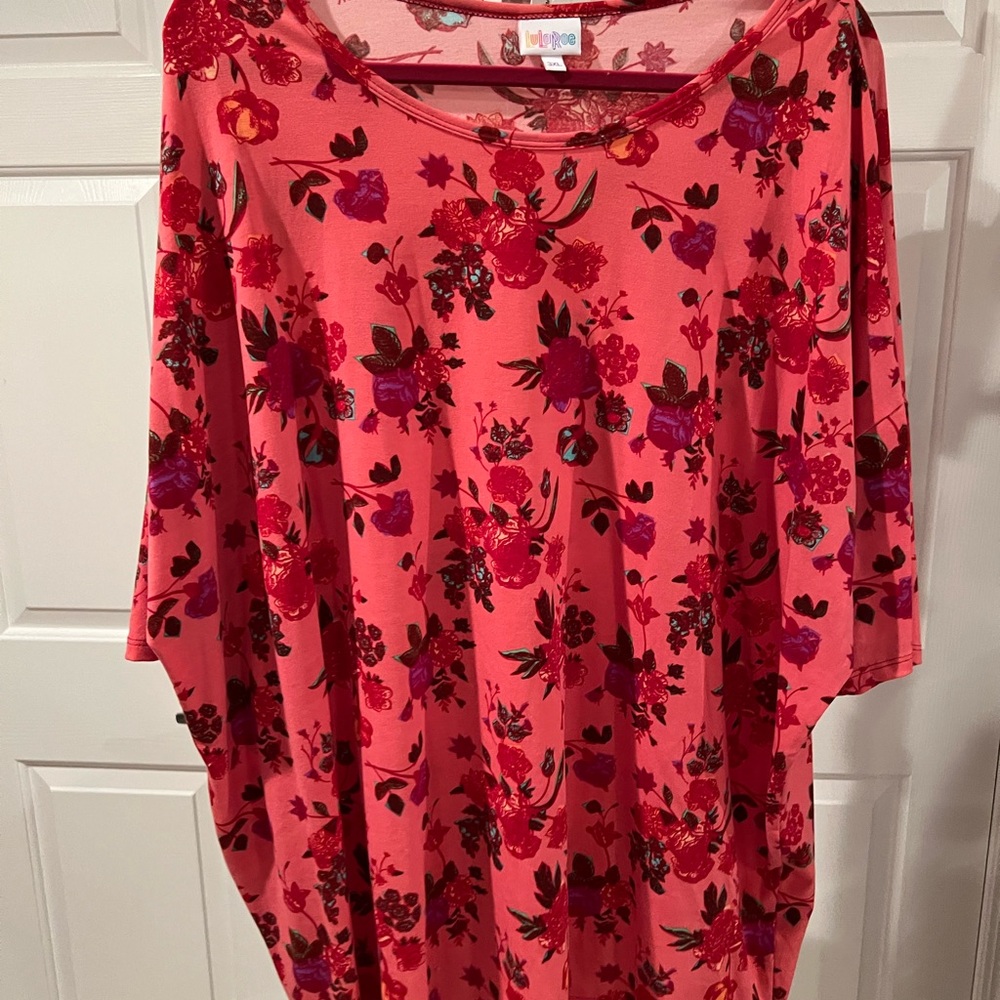 LuLaRoe Vibrant Floral Irma in Pink and Red 3X EUC